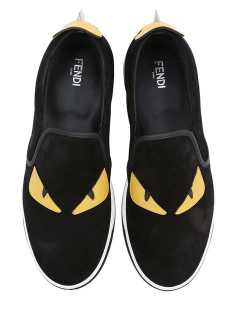 fendi monster slip on shoes